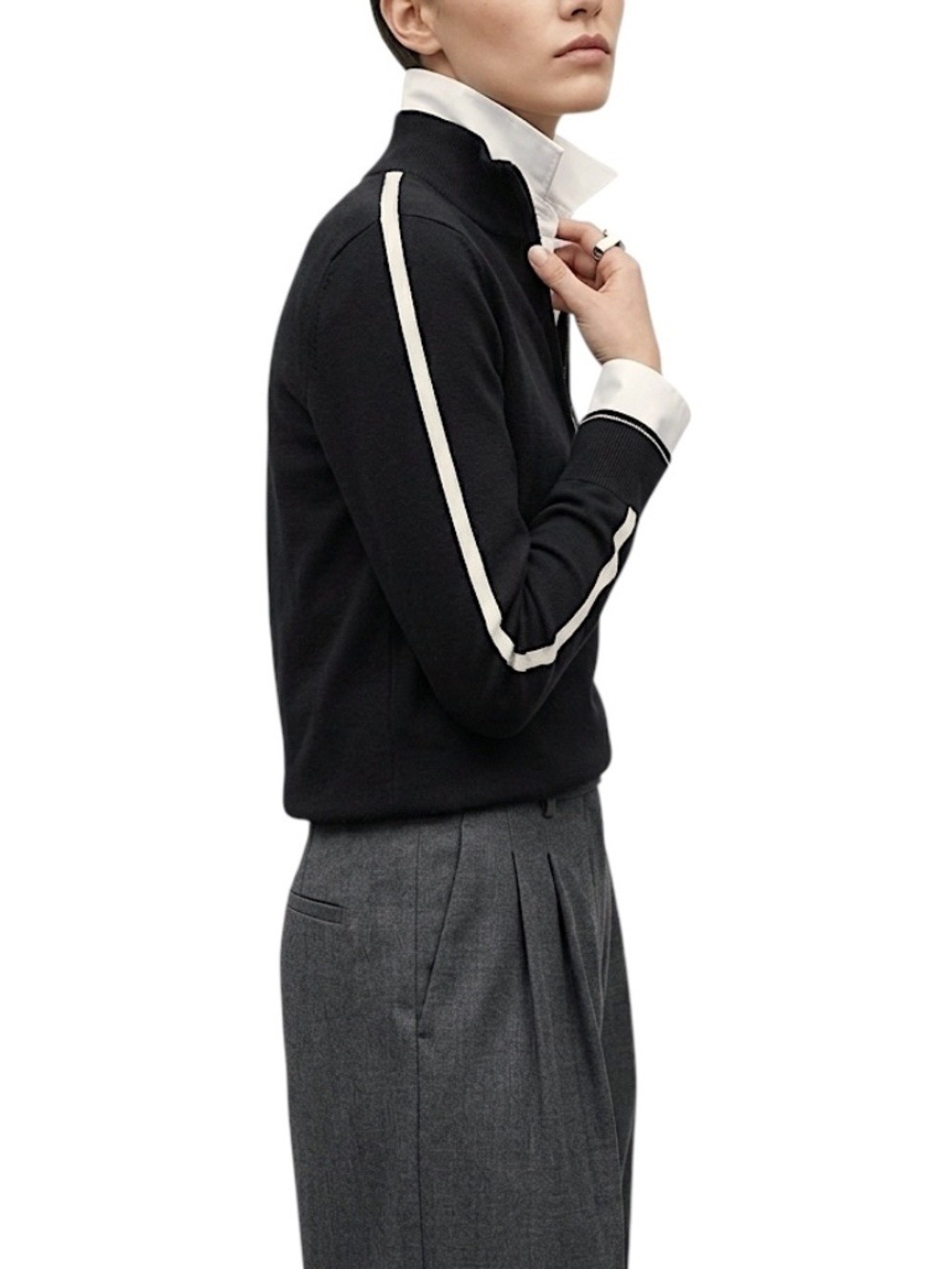 Calvin Klein Black Knit Quarter Zip Sweater XS